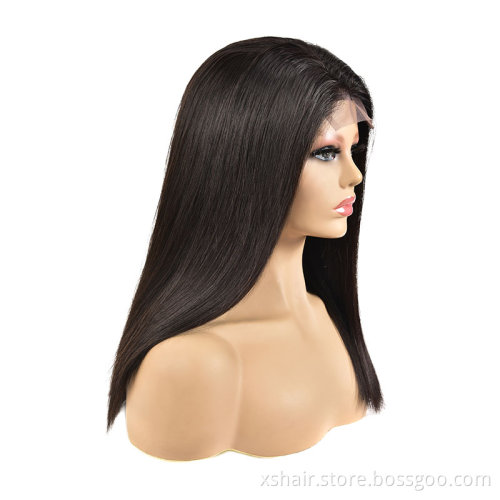 Black natural 12A human hair wigs Long Human hair wigs dropshipping cuticles aligned peruvian hair wig